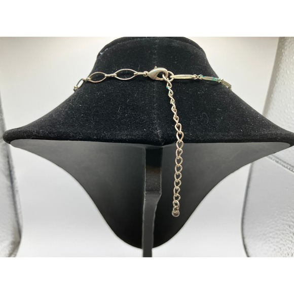 Blue Translucent Beaded Teardrop Pendant Necklace Vintage! - Picture 5 of 5